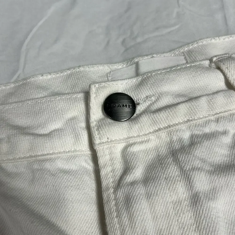 Frame Women's Size 30 Le Simone Distressed Denim Shorts White